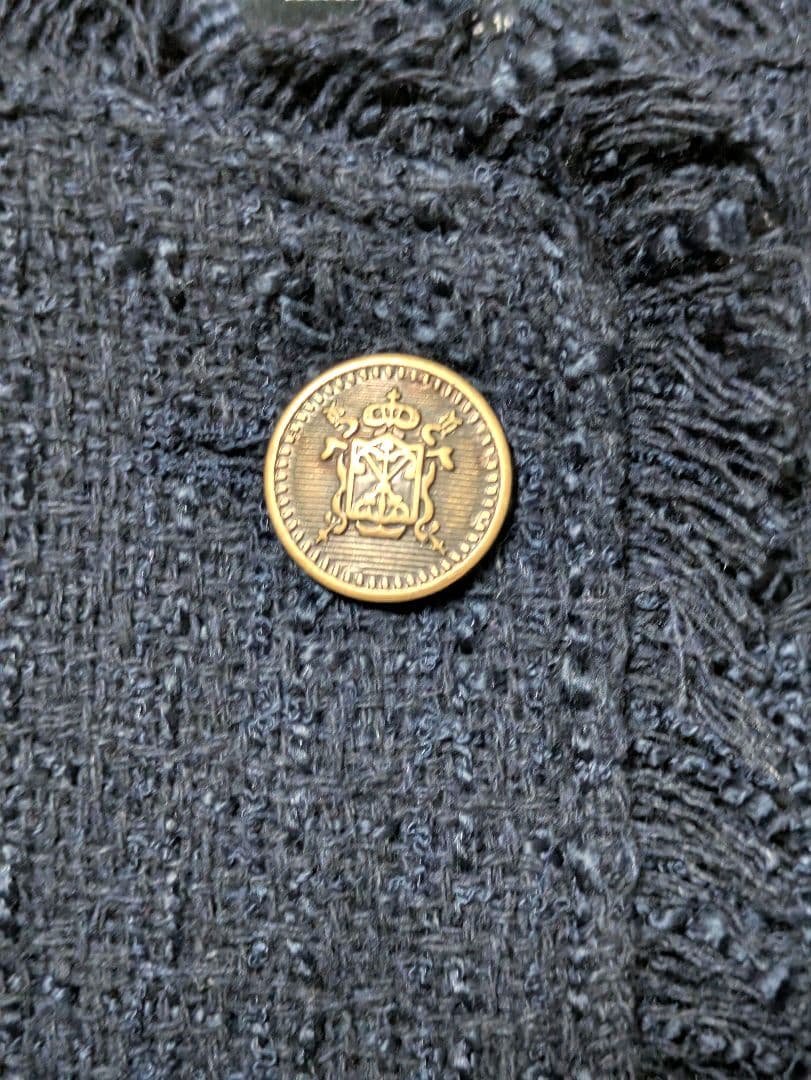 【studio CLIP】ドルマンツイードジャケット ネイビー