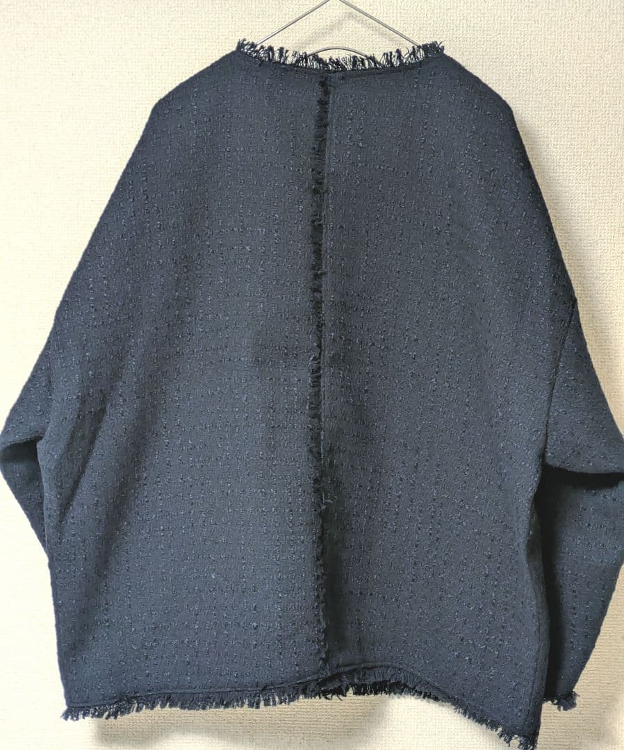 【studio CLIP】ドルマンツイードジャケット ネイビー