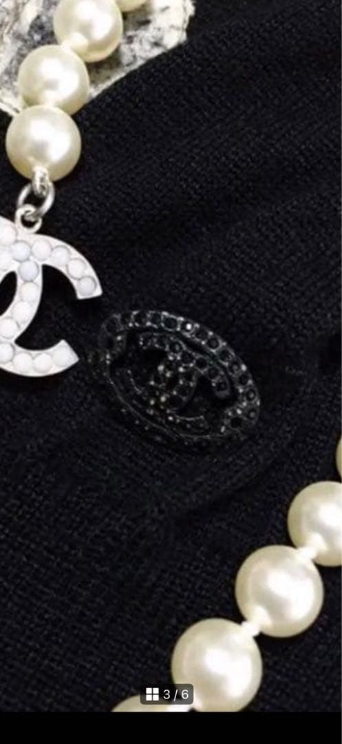 CHANELカシミア紫陽花柄刺繍ニットワンピース美品