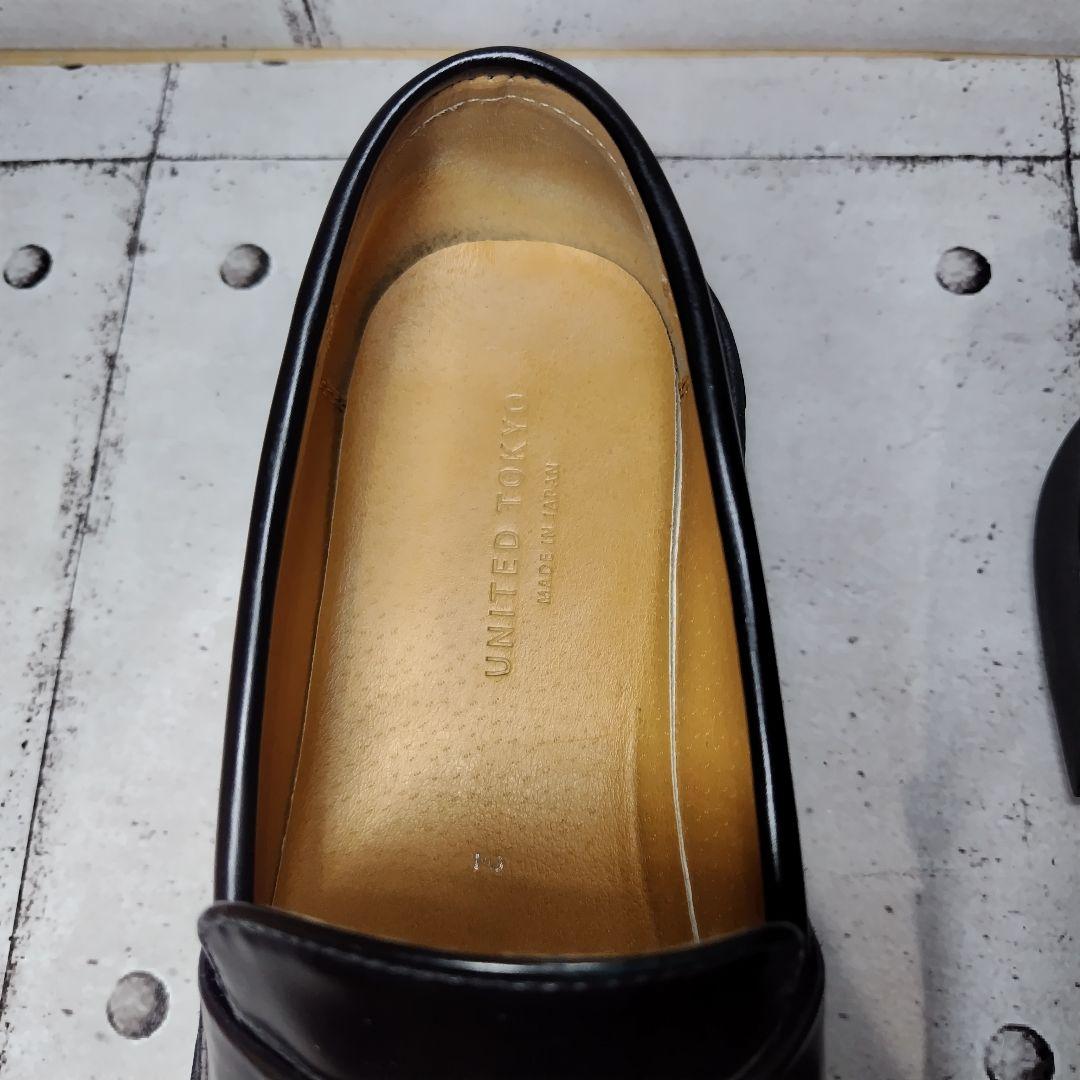 【美品】 UNITED TOKYO 厚底 ローファー 美品 黒 レザー