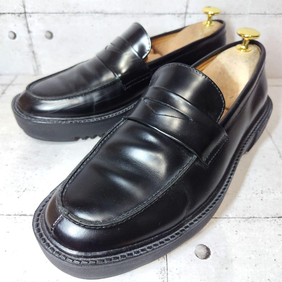 【美品】 UNITED TOKYO 厚底 ローファー 美品 黒 レザー