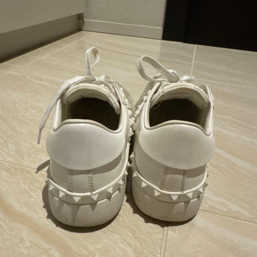 (ASK)Valentiono ロックスタッズホワイトレザーシューズ 37