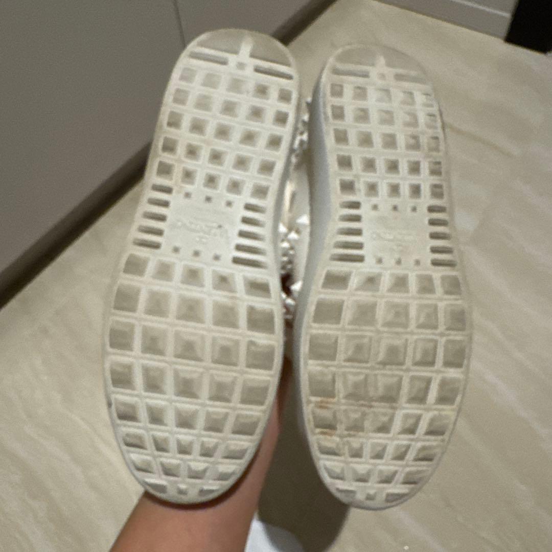 (ASK)Valentiono ロックスタッズホワイトレザーシューズ 37