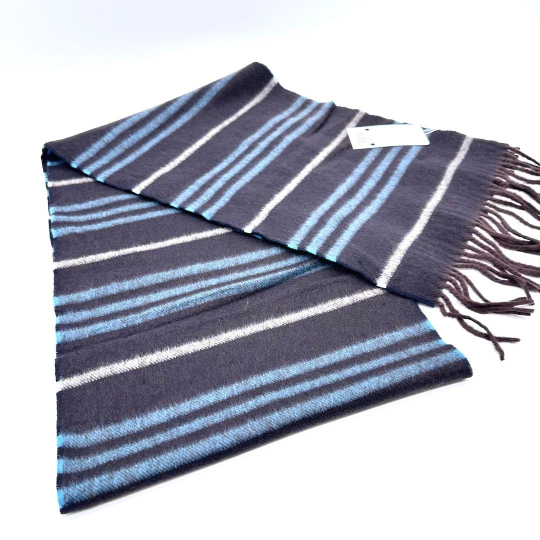 希少 未使用品✨バーバリー ブルーレーベル マフラー ボーダー カシミヤ100%