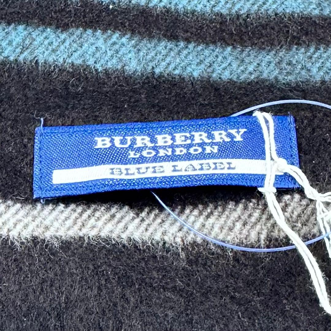 希少 未使用品✨バーバリー ブルーレーベル マフラー ボーダー カシミヤ100%