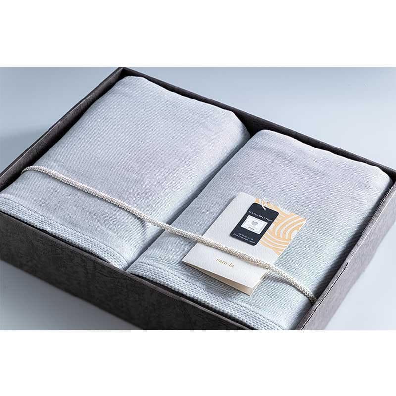 【定価の半額程度】今治タオルsara-la「礼-rei-」タオルケット2枚グレー