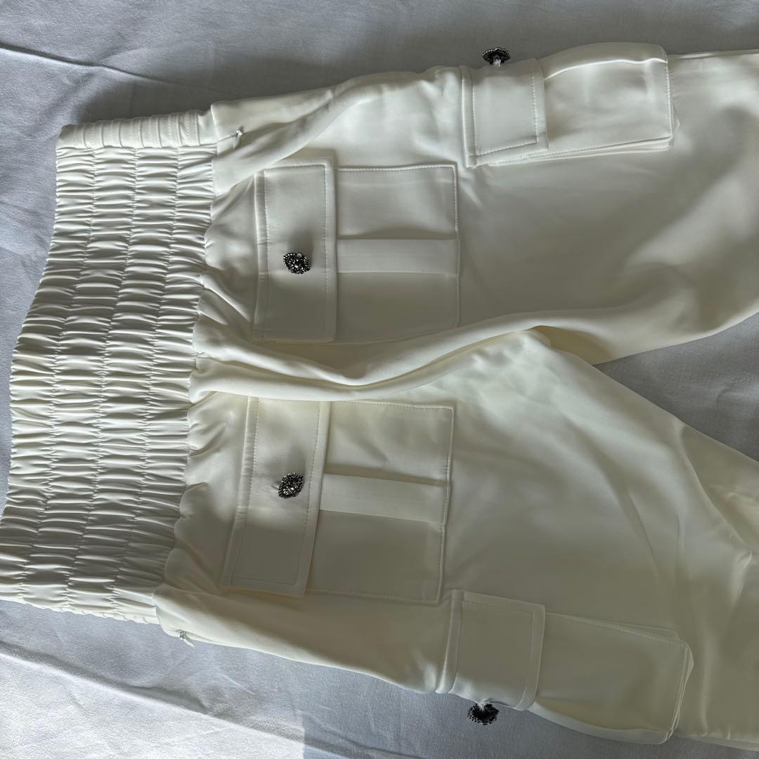 Vaqutaux 世界一のふくレギンスカーゴパンツ ミルク