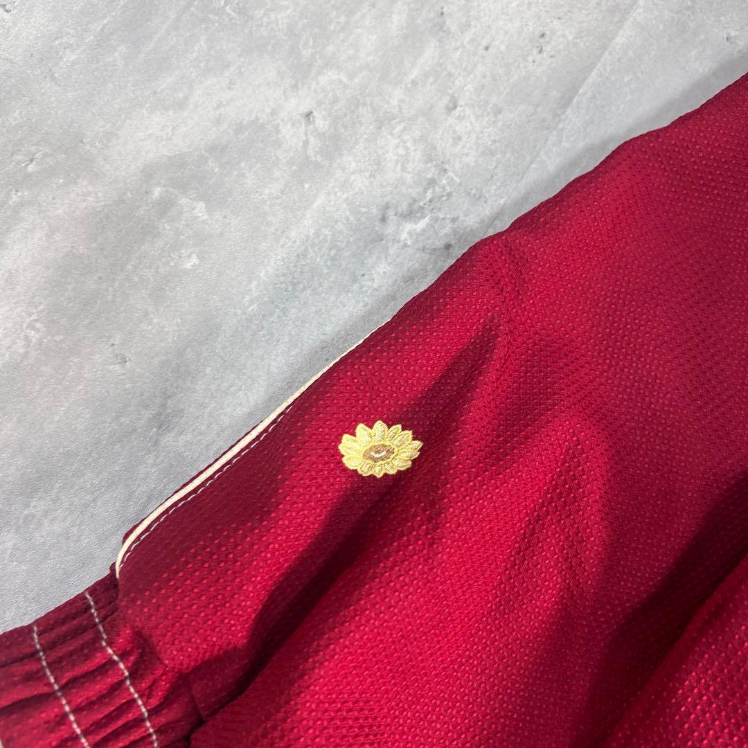 A803【未使用級】エレッセ スキーウェア 上下セット レディースL 花柄刺繍