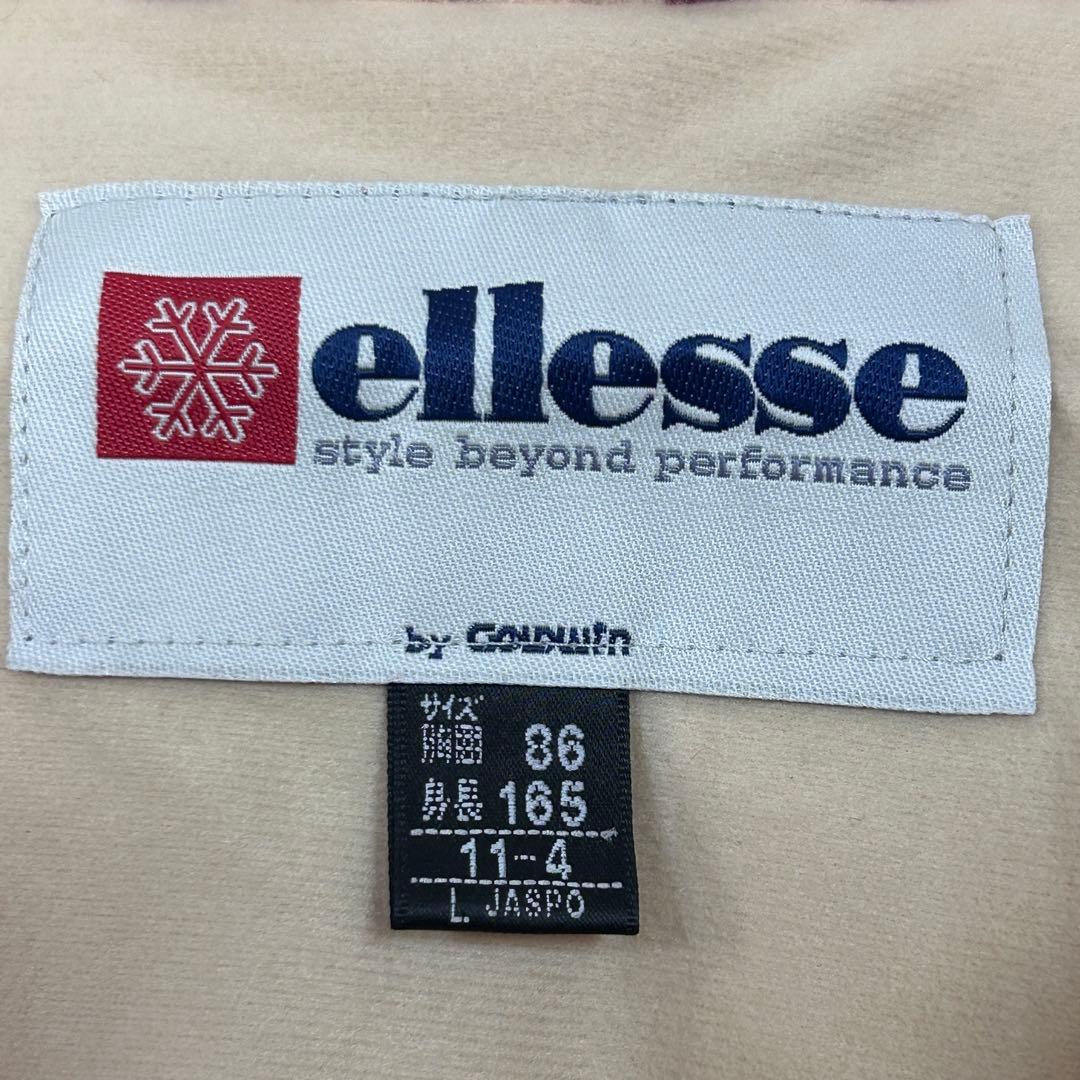 A803【未使用級】エレッセ スキーウェア 上下セット レディースL 花柄刺繍