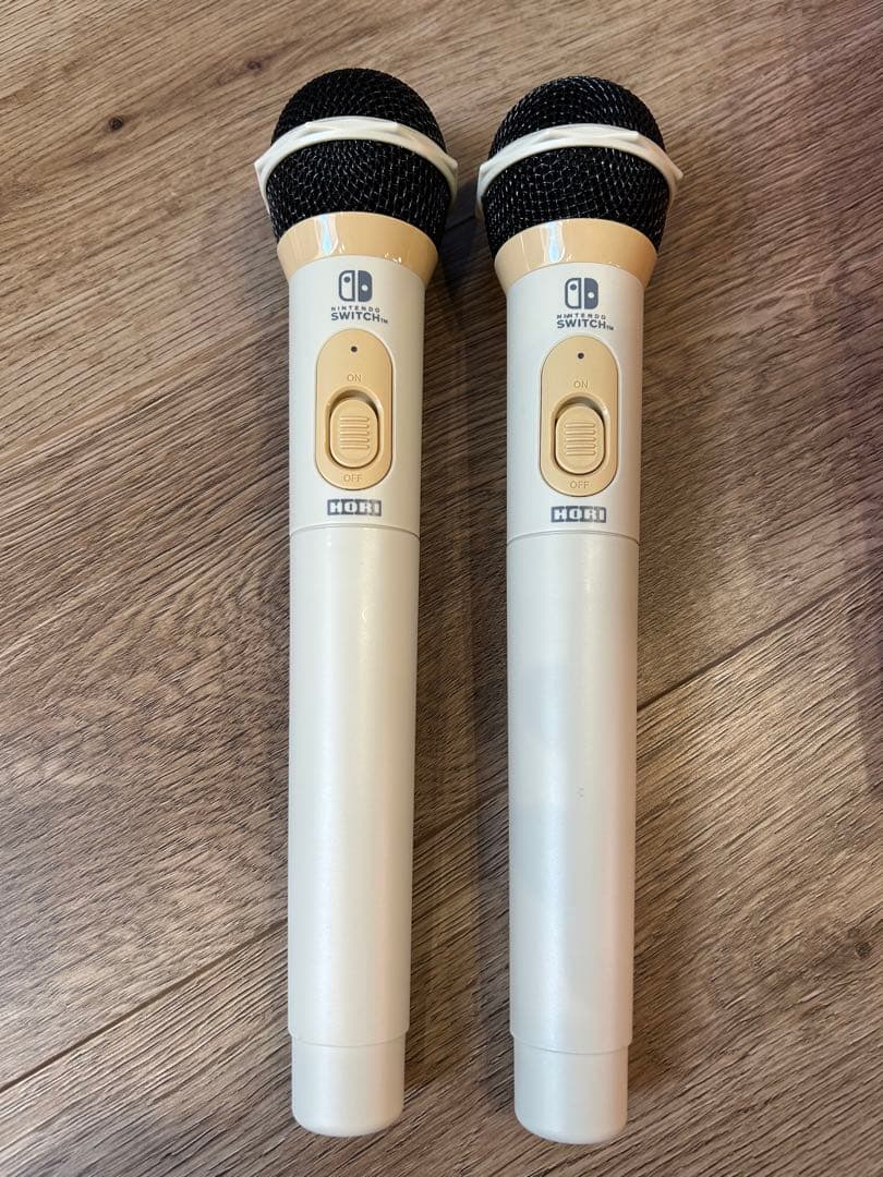 Switch用 ワイヤレスカラオケマイク ベージュ NSW-450 2個セット