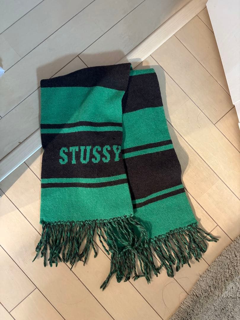 90s stussy ステューシーマフラー　紺タグ