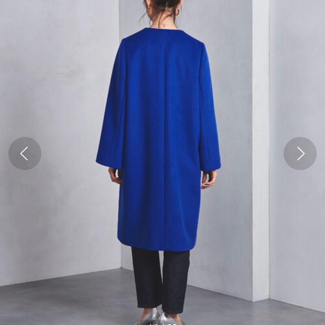 UNITED ARROWS ノーカラー ベルスリーブ コート ウール カシミア