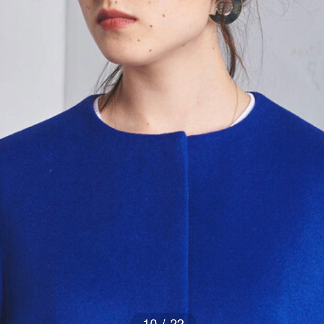 UNITED ARROWS ノーカラー ベルスリーブ コート ウール カシミア