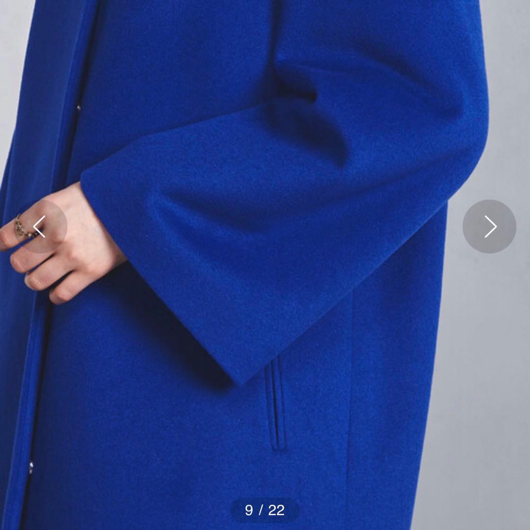 UNITED ARROWS ノーカラー ベルスリーブ コート ウール カシミア