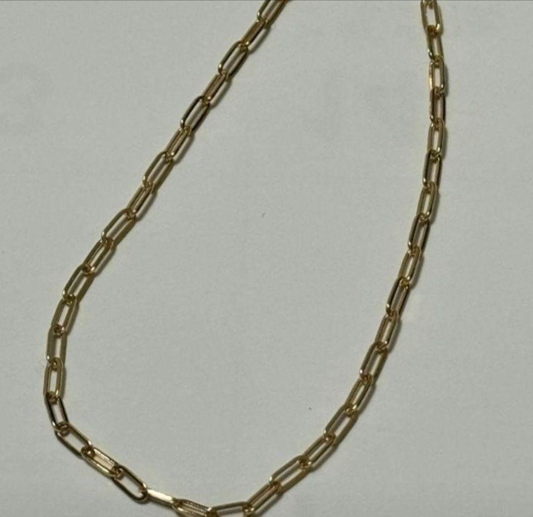 【最安値】K18 18金 18k YG ペーパークリップ ネックレス 45cm