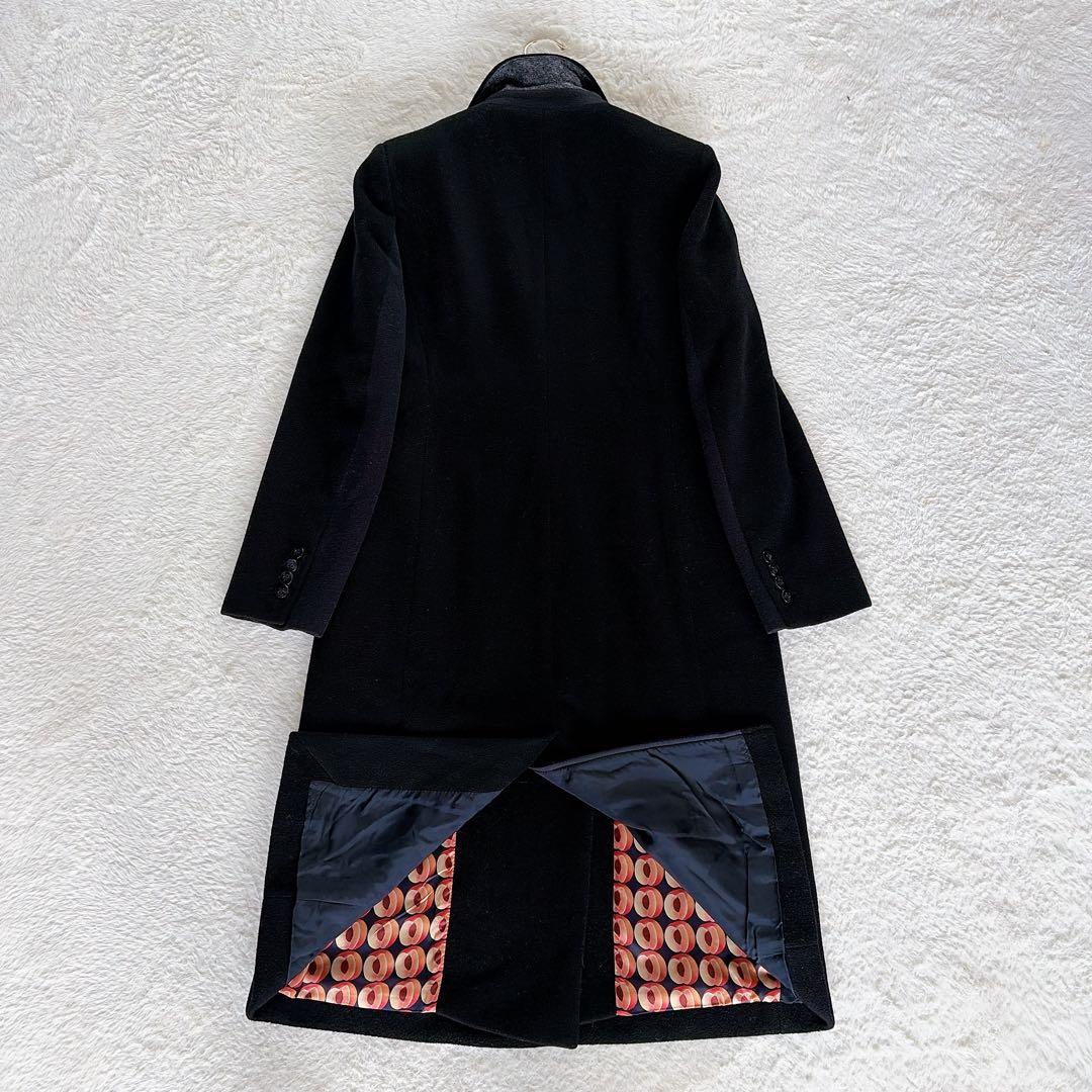 希少✨【ポールスミス】カシミヤ混ウールダブルチェスターロングコート ブラック38