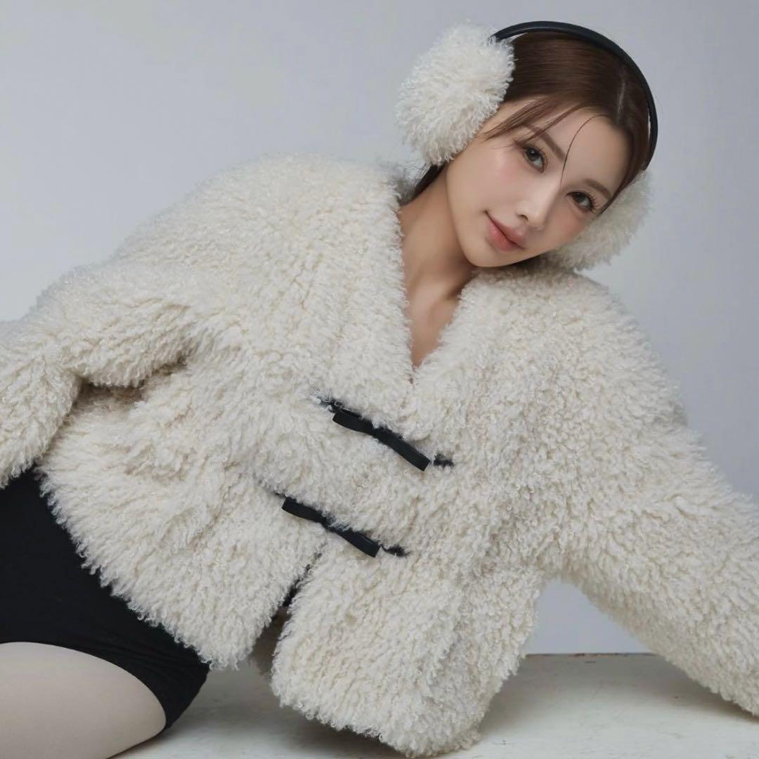 eimy istoire French poodle fur リボンジャケット