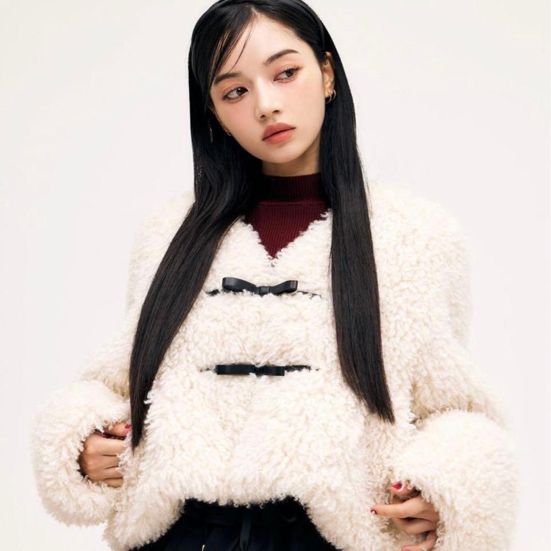 eimy istoire French poodle fur リボンジャケット