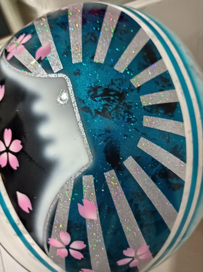カスタムコルク半　Candyターコイズブルーラップ✘七色ラメ