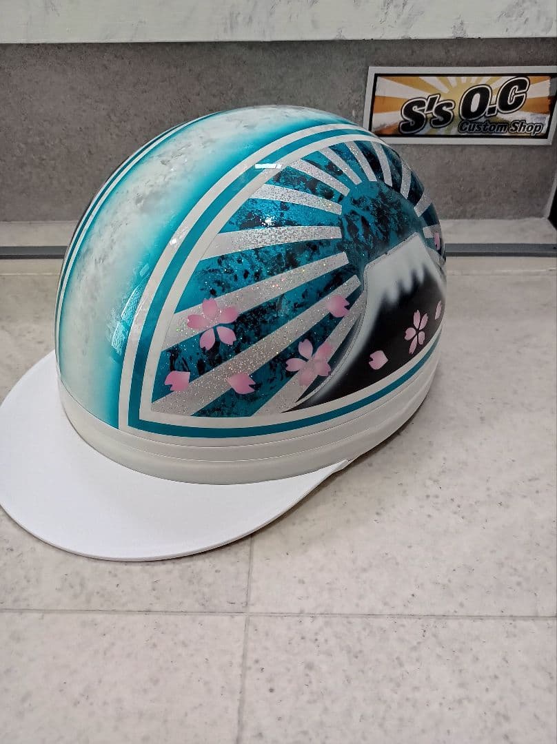 カスタムコルク半　Candyターコイズブルーラップ✘七色ラメ