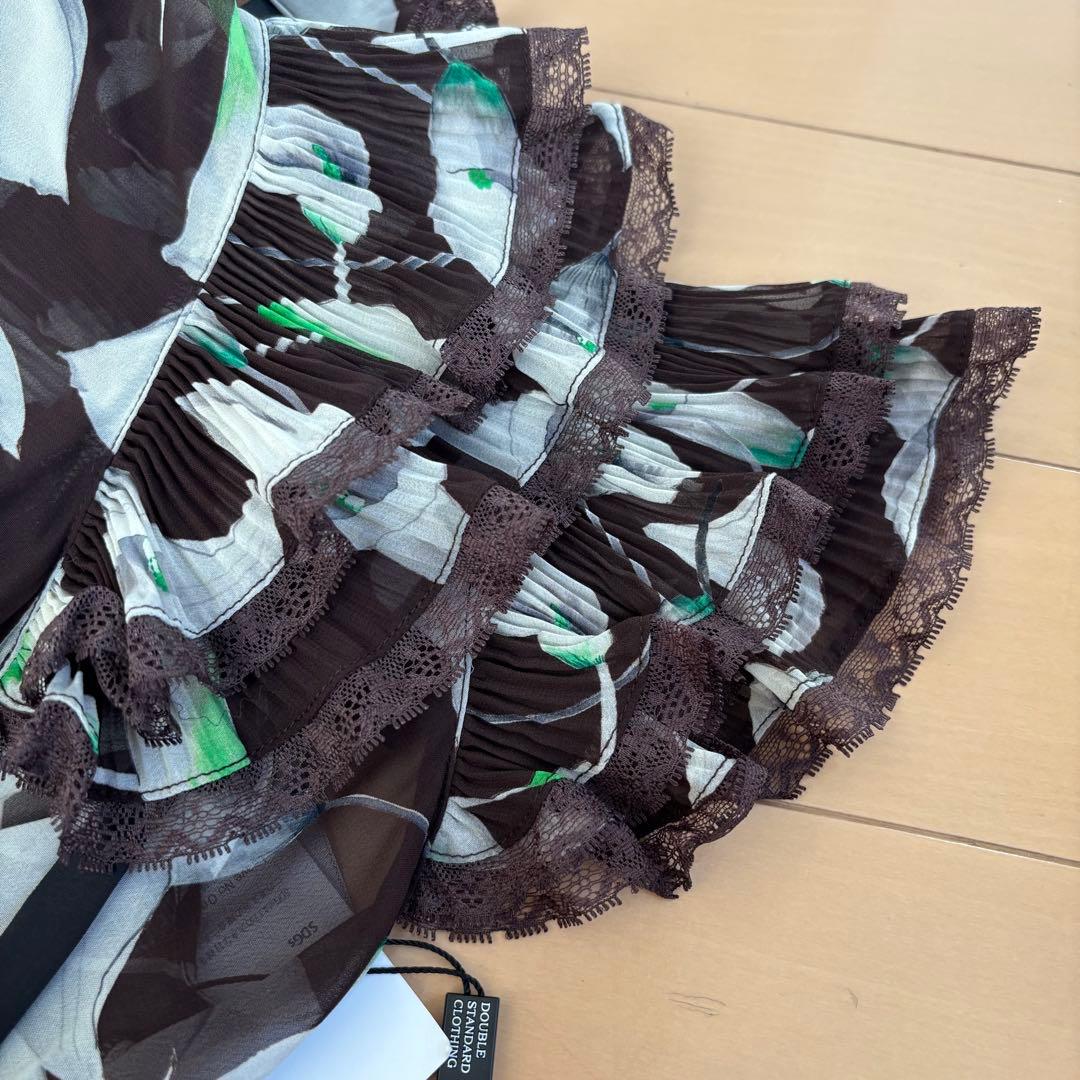 Sov. ソブ　2025SS　シフォンフリルワンピース　マキシ丈 インナー付き