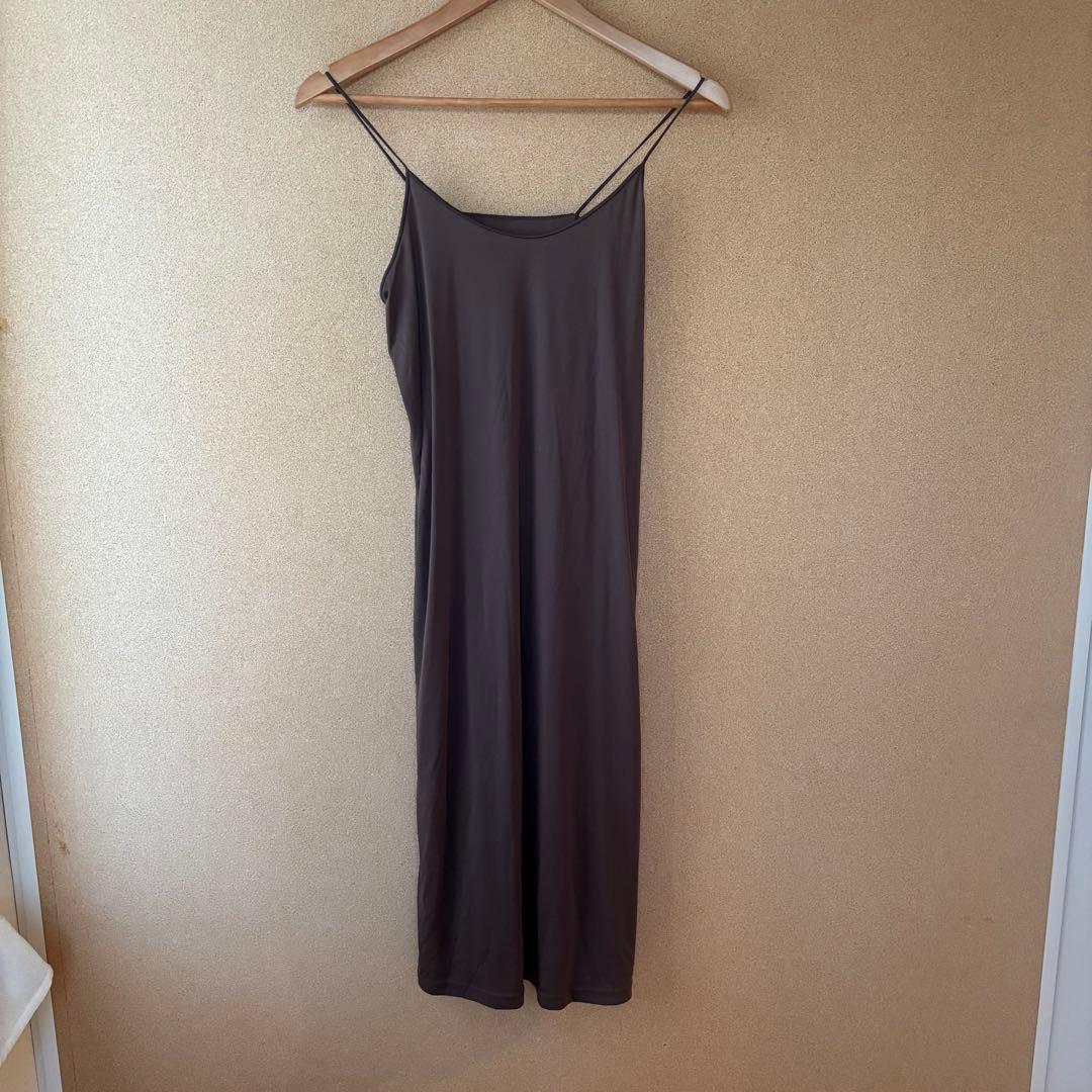 Sov. ソブ　2025SS　シフォンフリルワンピース　マキシ丈 インナー付き