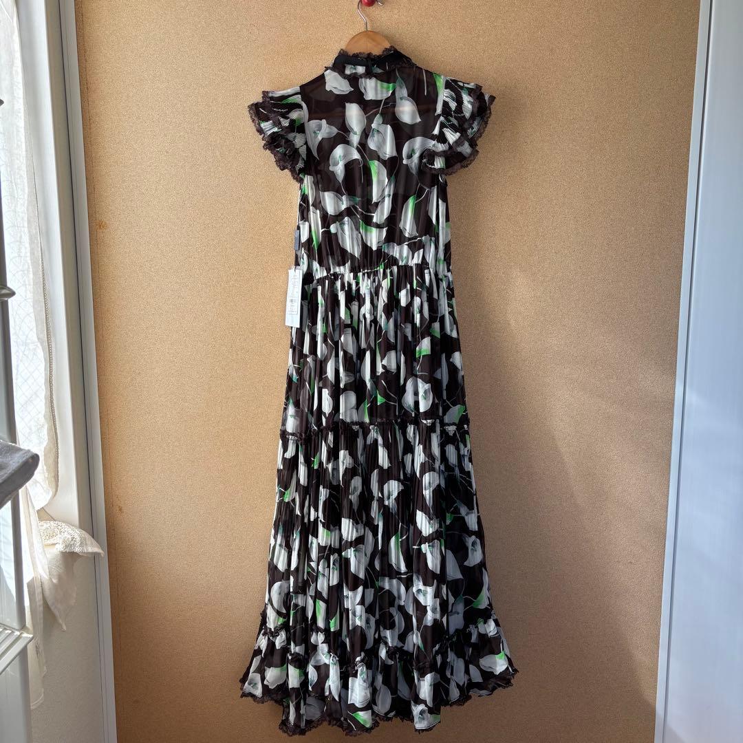 Sov. ソブ　2025SS　シフォンフリルワンピース　マキシ丈 インナー付き