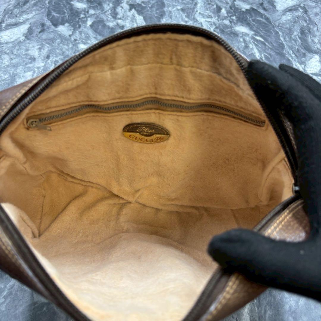 ✨美品✨GUCCI GG ショルダーバッグ ブラウン ベージュ 金具 レザー