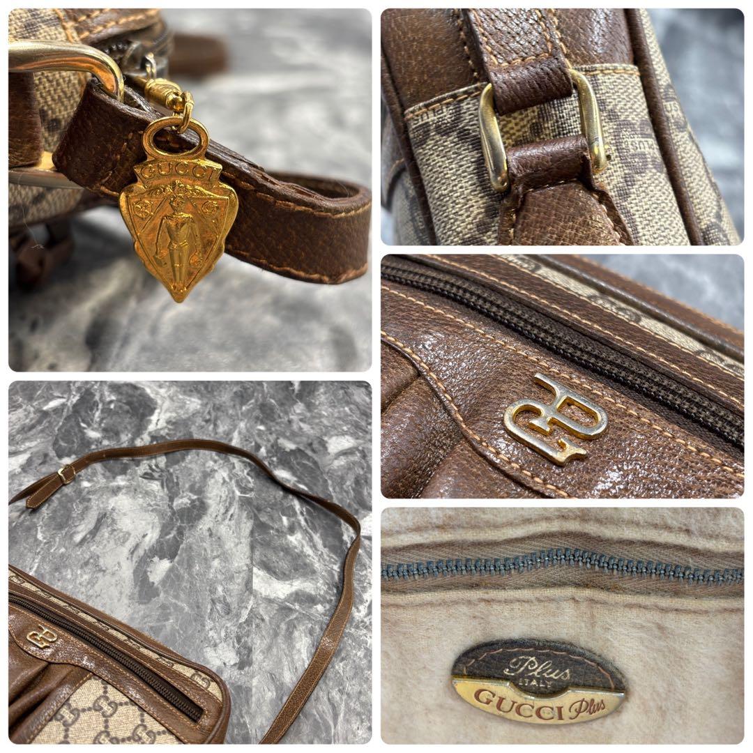 ✨美品✨GUCCI GG ショルダーバッグ ブラウン ベージュ 金具 レザー