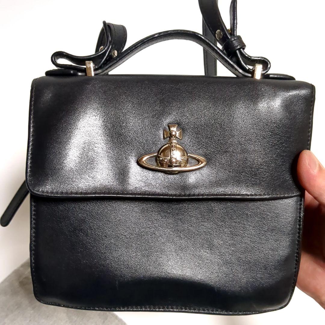 ✨ヴィヴィアンウエストウッド✨ハンドバッグ 2way オーブ レザー ブラック