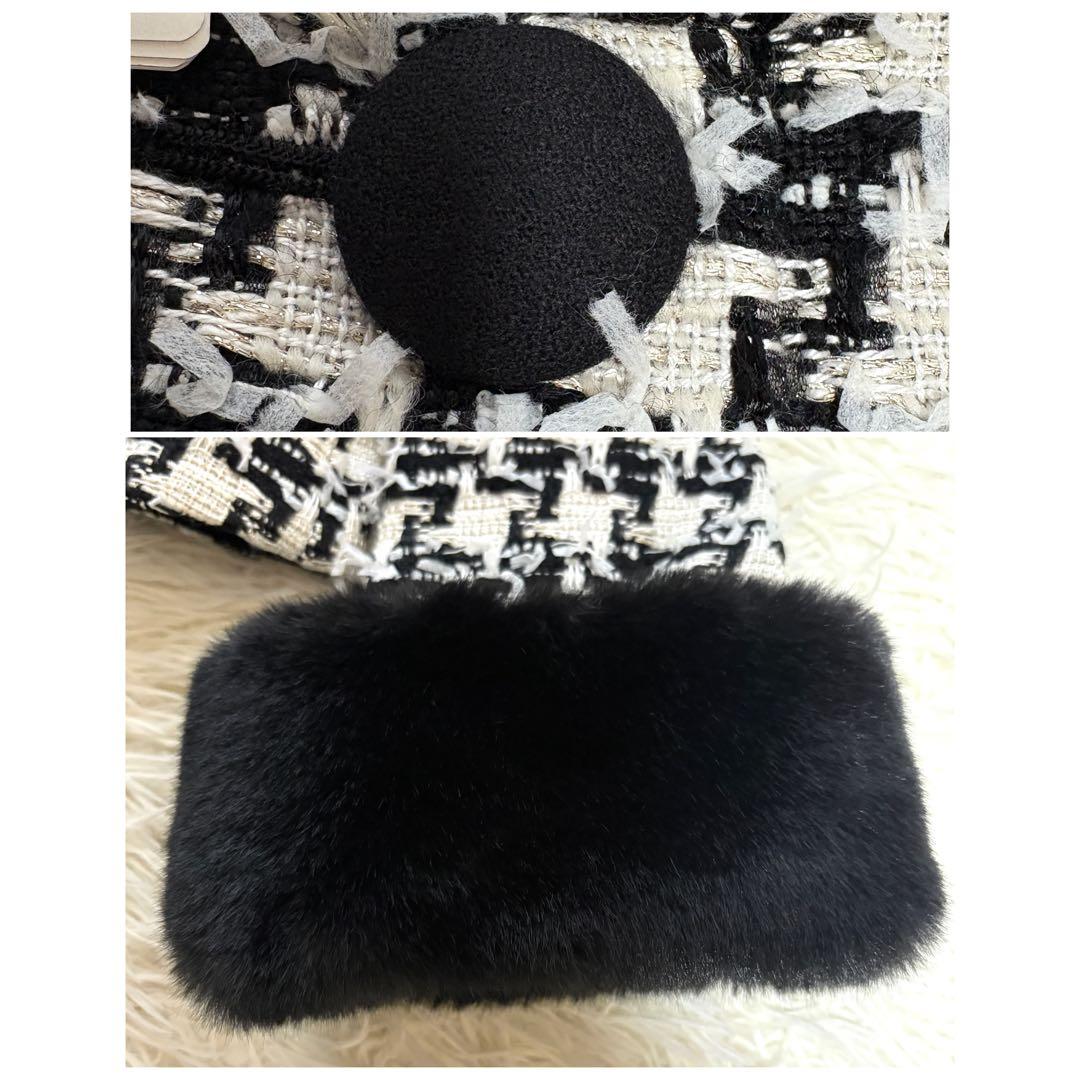 【未使用品】ファー取り外し可　リボン　エムズグレイシー　ツイード　ジャケット