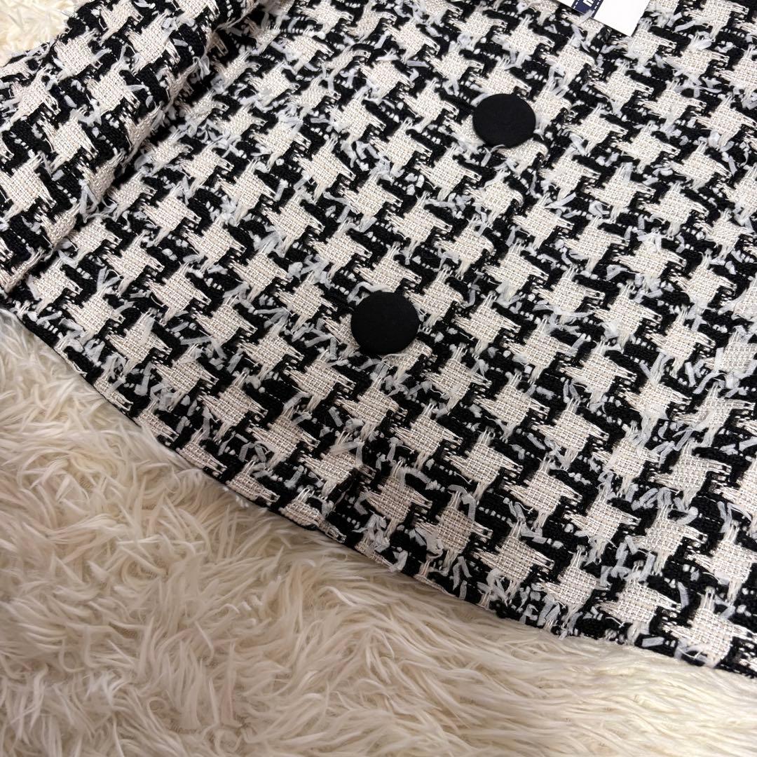 【未使用品】ファー取り外し可　リボン　エムズグレイシー　ツイード　ジャケット