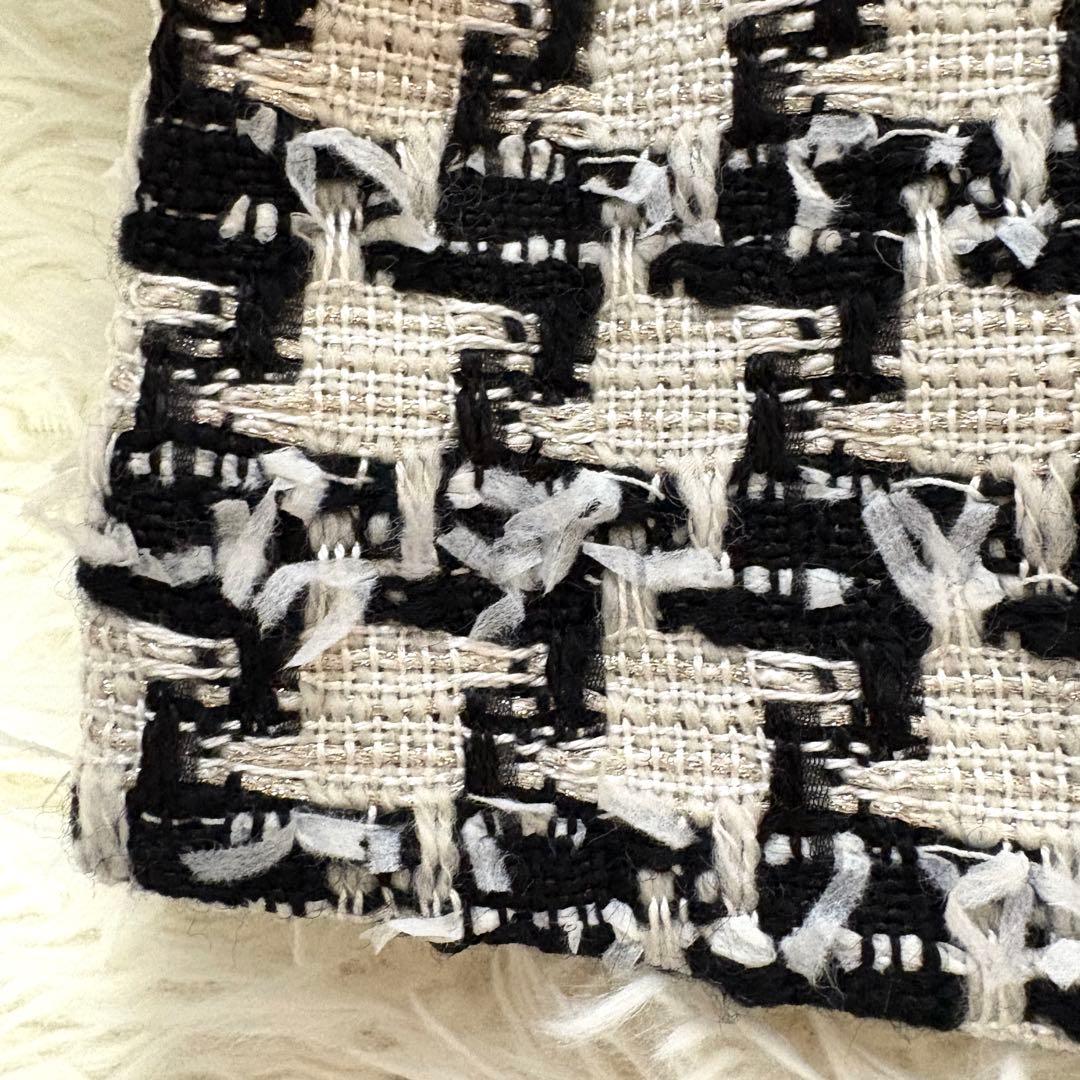 【未使用品】ファー取り外し可　リボン　エムズグレイシー　ツイード　ジャケット