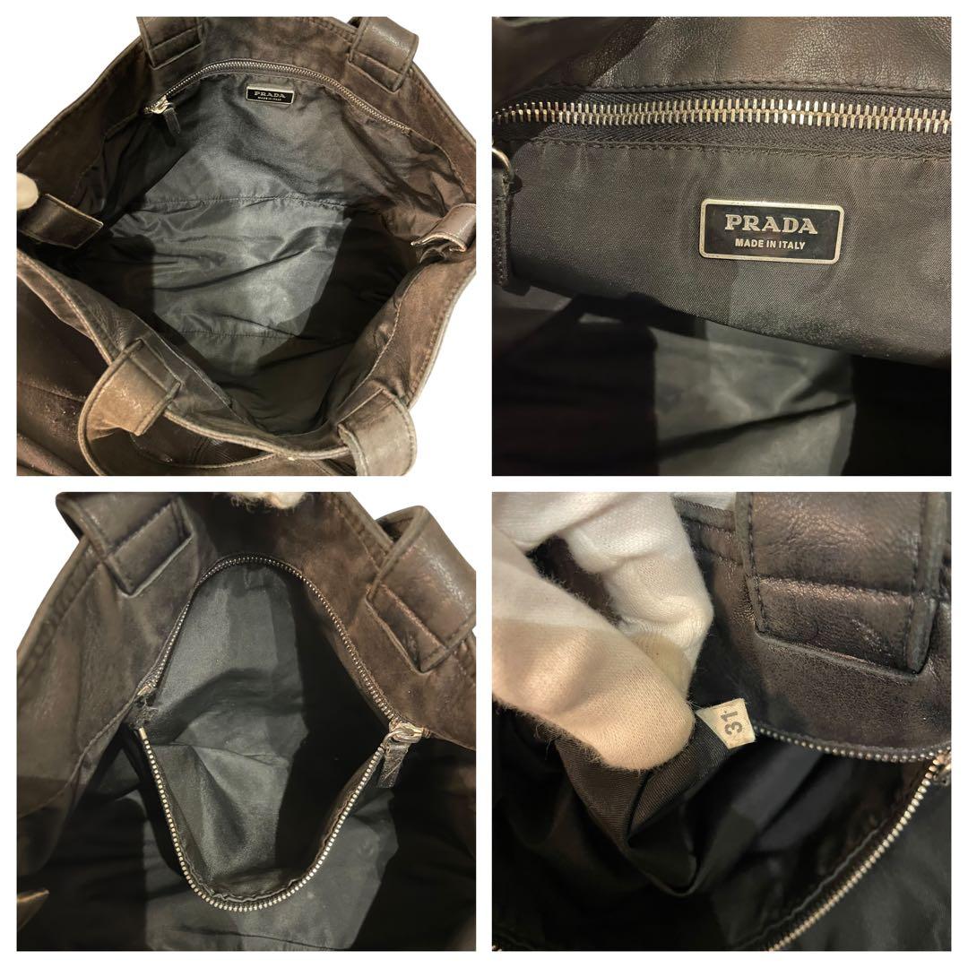 し*ー様 PRADA トートバッグ ショルダーバッグ ナイロン　レザー ブラック