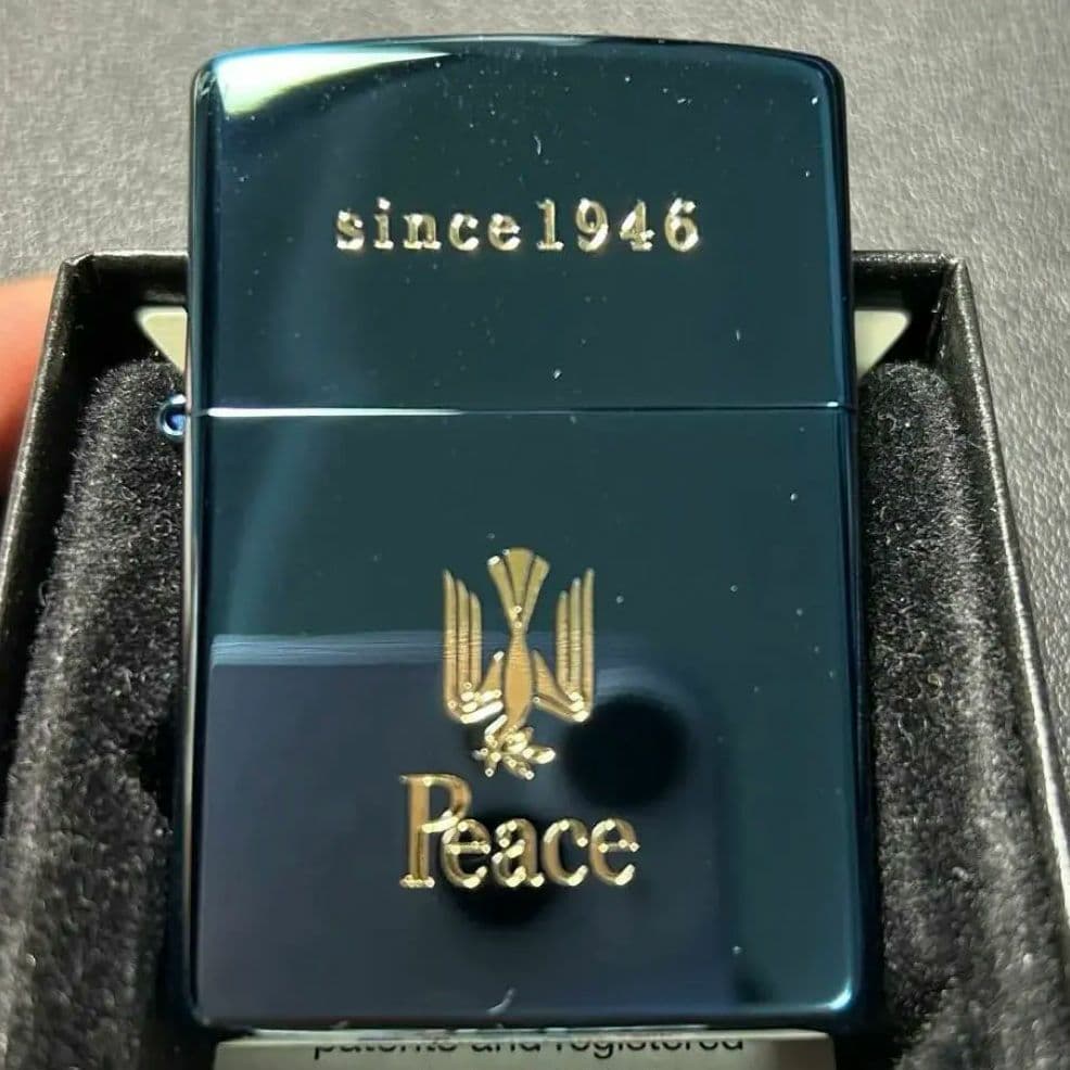 【新品】ジッポー　ピース　1946 ブルーチタン　zippo Peace