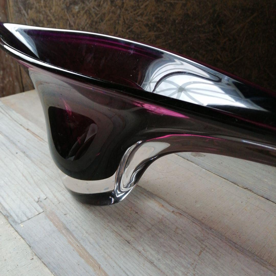 ガラス製　鍔広形池坊花器　55.5cm