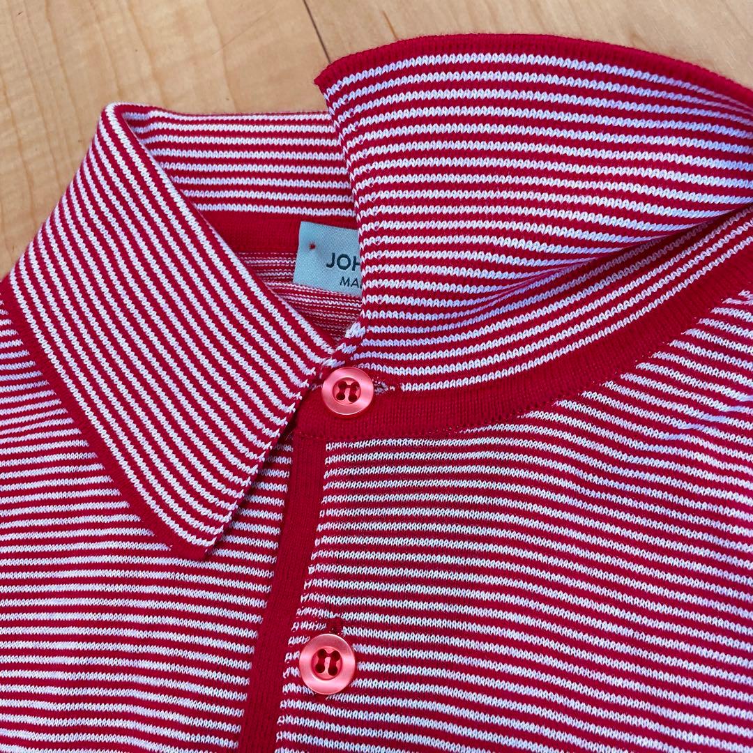 ジョンスメドレー　ボーダー　ポロシャツ　シーアイランドコットン　サイズL