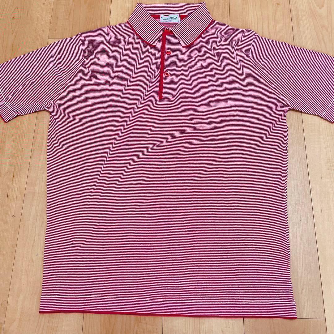 ジョンスメドレー　ボーダー　ポロシャツ　シーアイランドコットン　サイズL