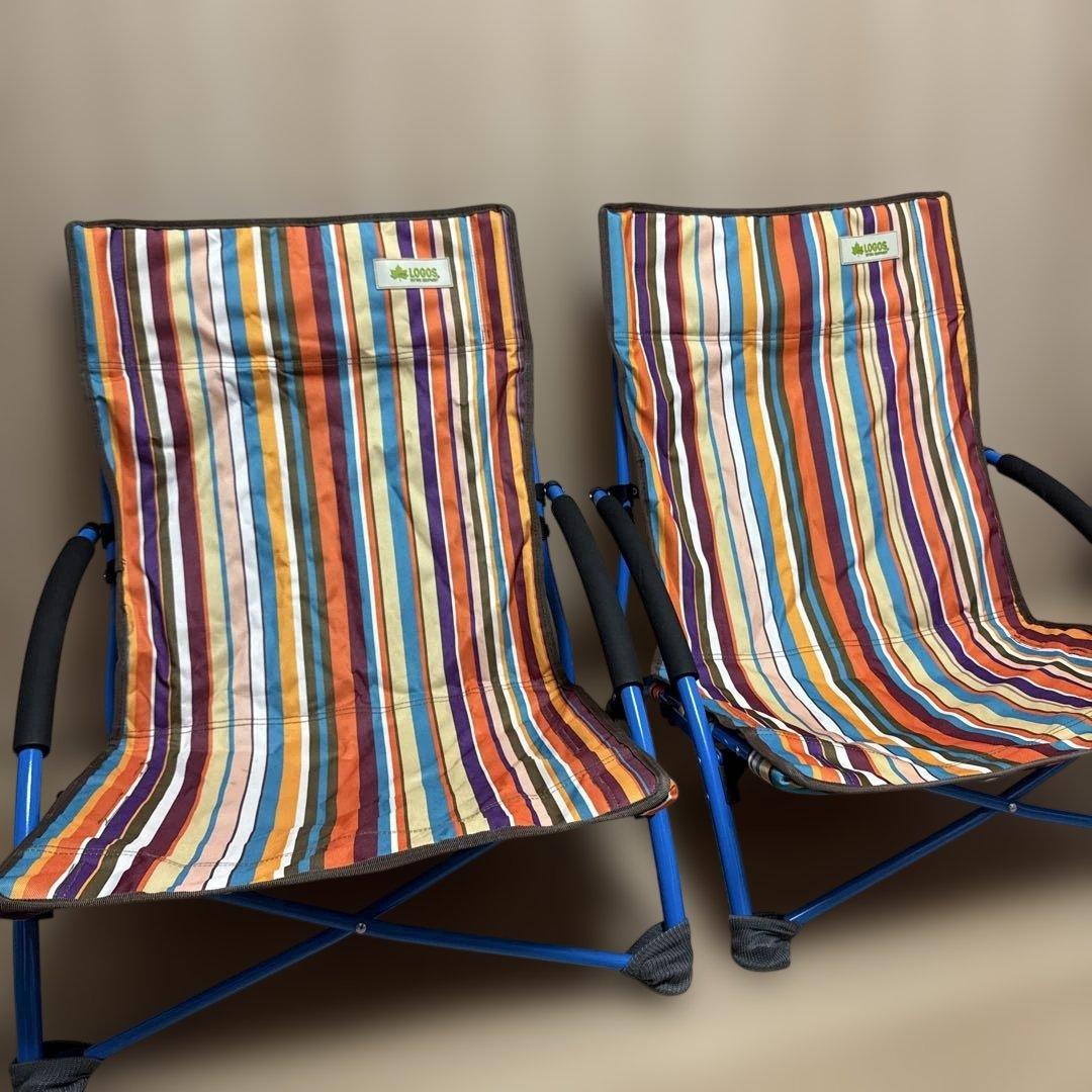 ロゴス　LOGOS. ストライプあぐらチェア イス