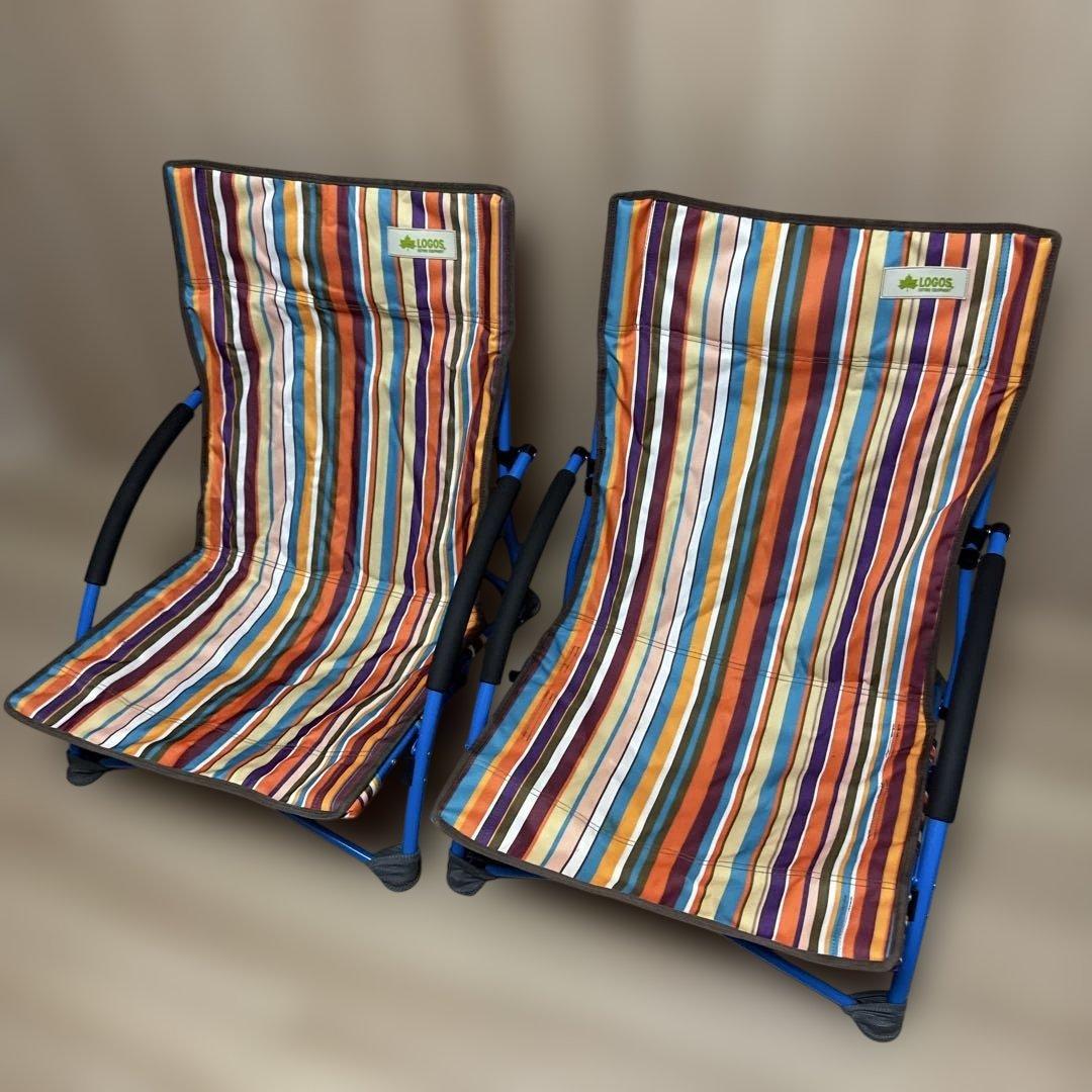 ロゴス　LOGOS. ストライプあぐらチェア イス