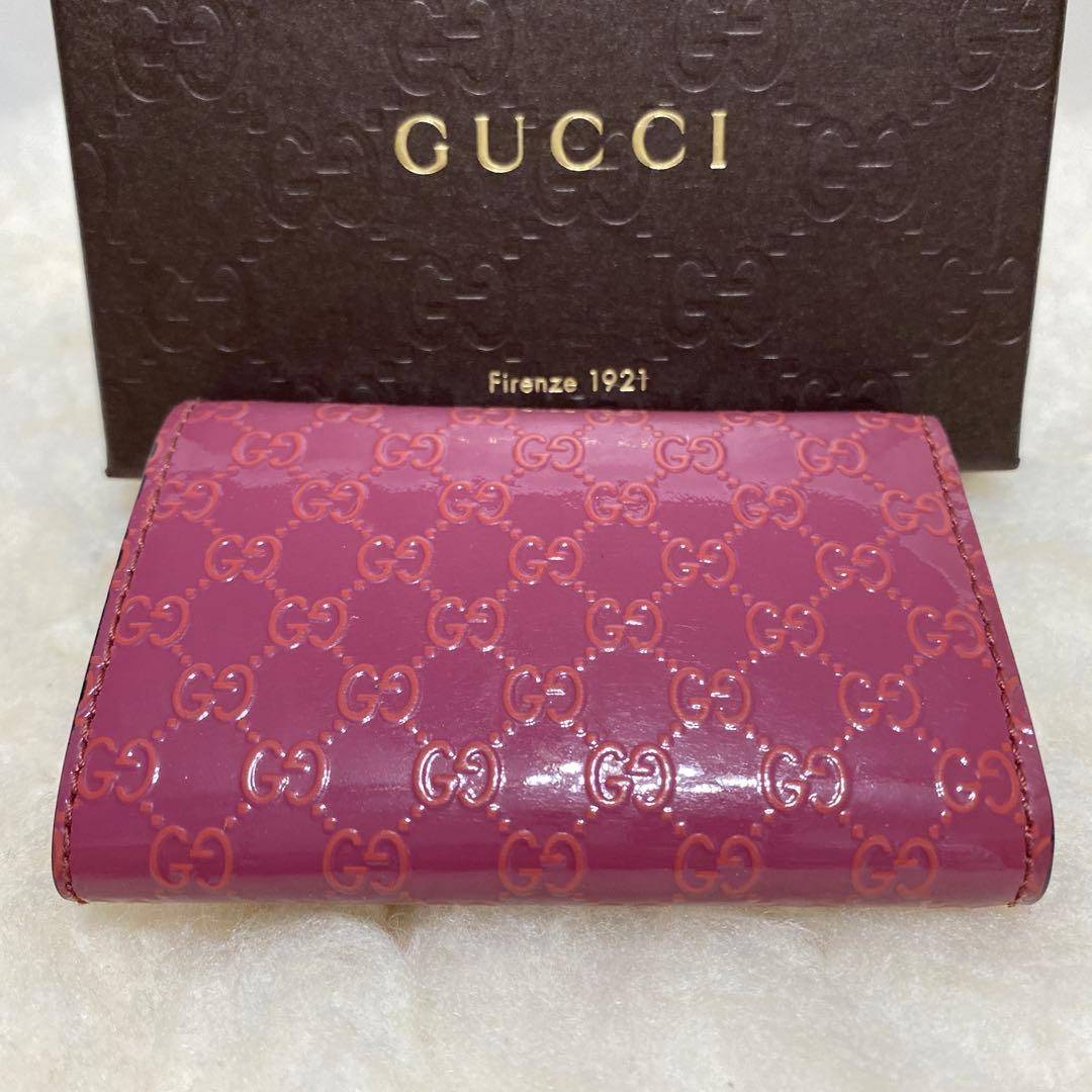 美品　グッチGUCCI　6連キーケース　GGパターン ハート型マイクログッチシマ