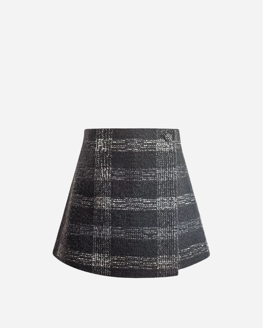 shellerシェリエ check jacquard wrap culottes