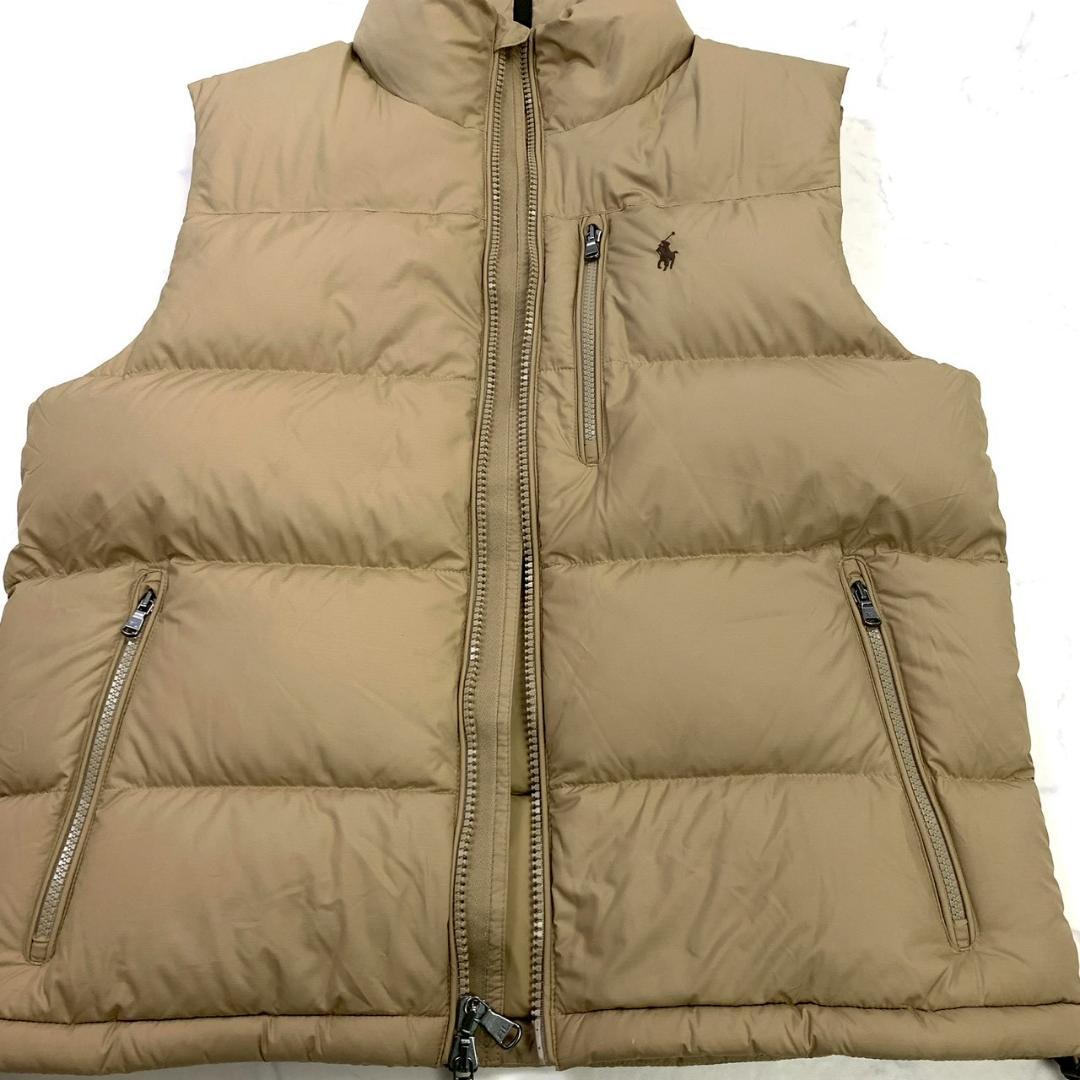 美品★現行QRタグ ポロラルフローレン ダウン ベスト ベージュ M　D762
