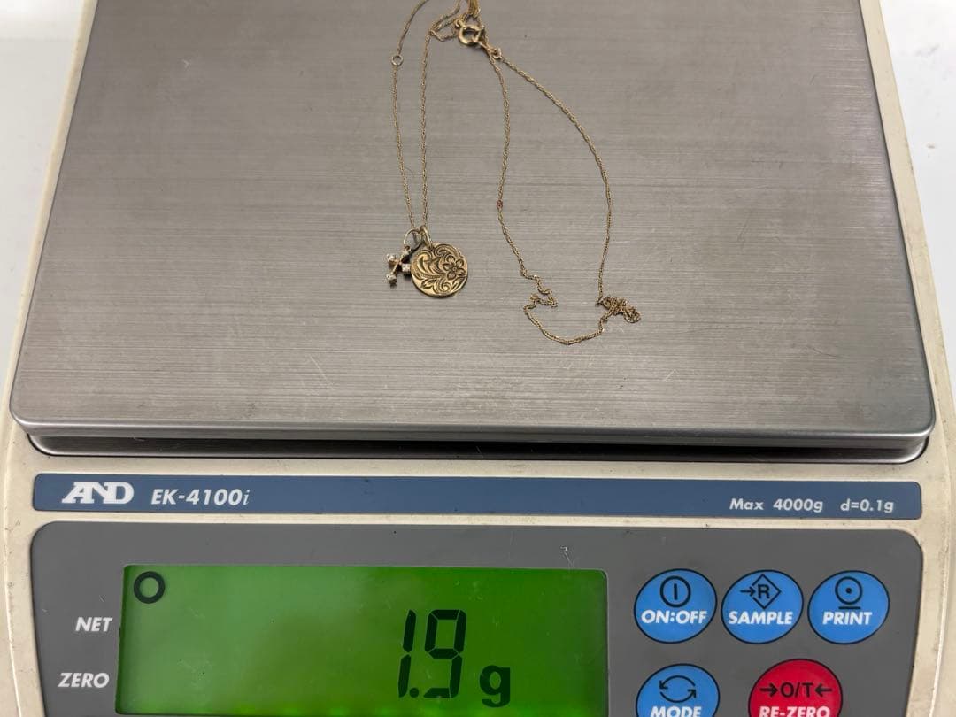 k10ネックレス　アロハマナ　クロス　プレート　ハワイアン　3点セット