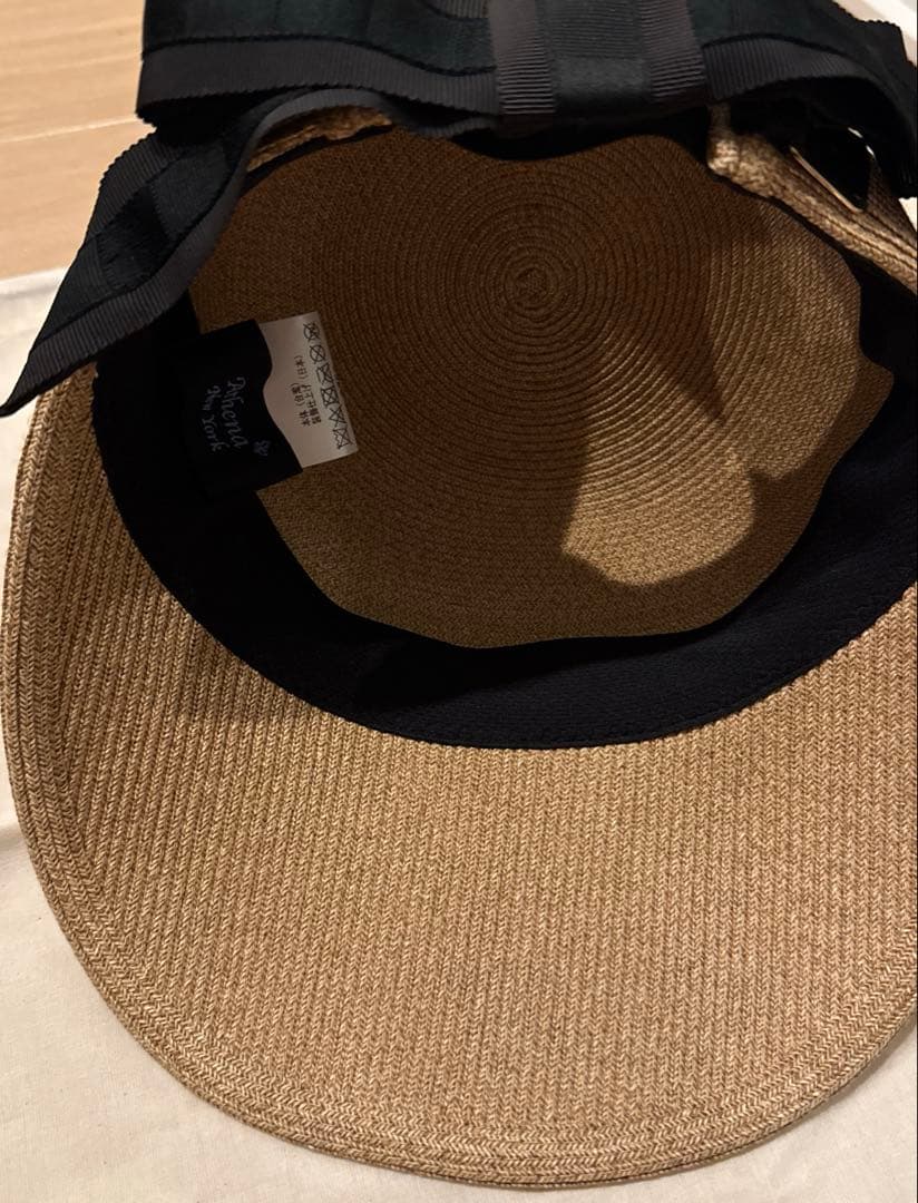 アシーナニューヨーク　ジャネット　麦わら帽子キャップ　黒リボン
