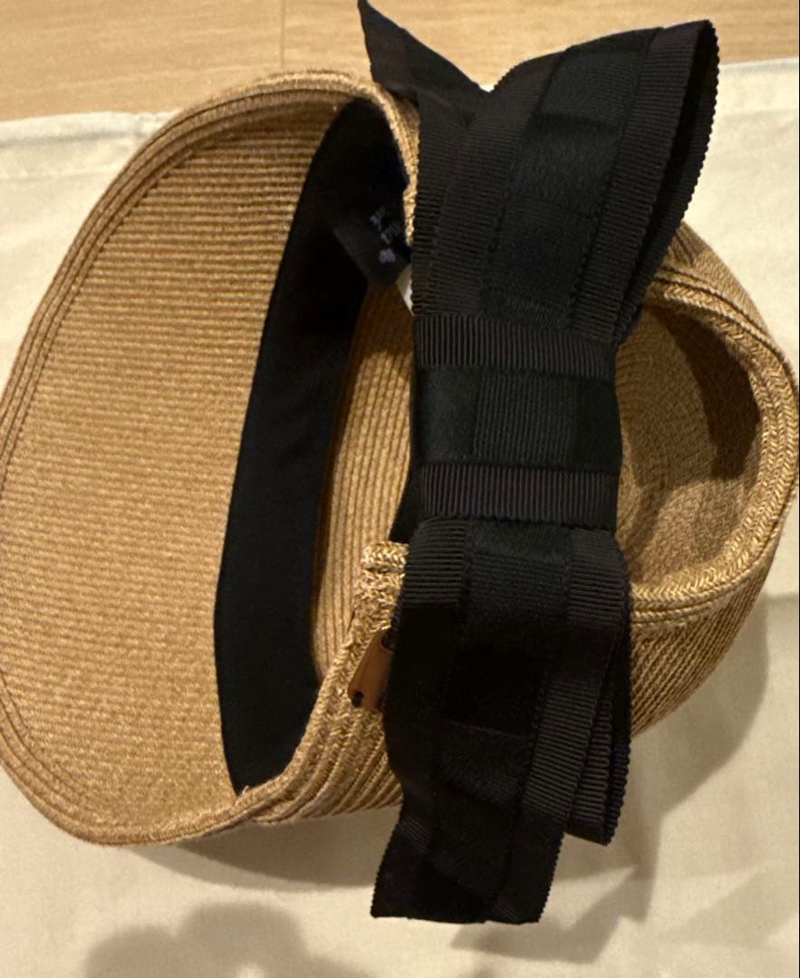 アシーナニューヨーク　ジャネット　麦わら帽子キャップ　黒リボン