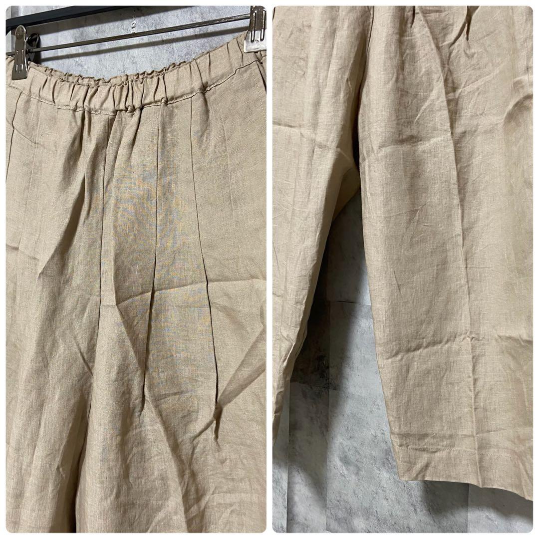 【STAMP AND DIARY】60ハイカウントプレミアムリネンワイドパンツ