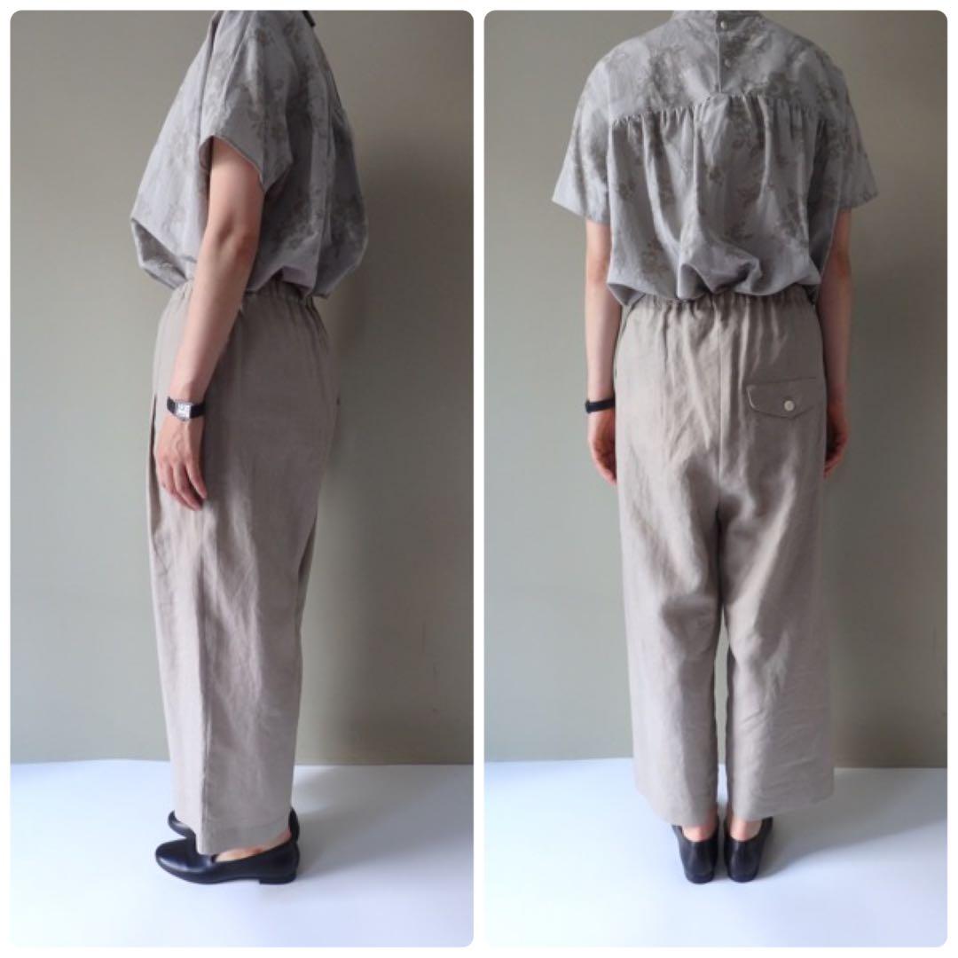 【STAMP AND DIARY】60ハイカウントプレミアムリネンワイドパンツ