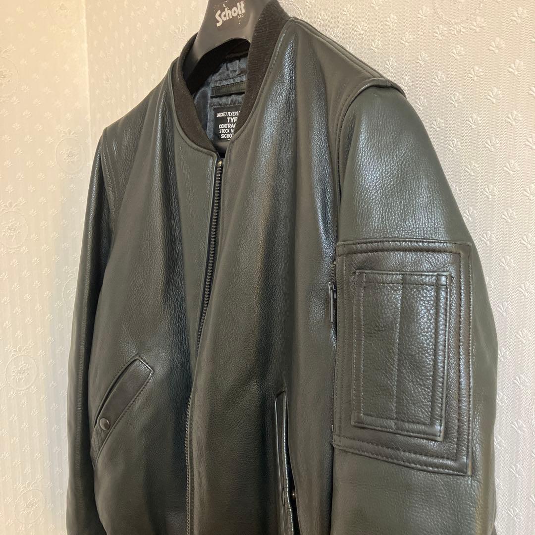 Schott/Supreme MA-1 レザージャケット サイズM