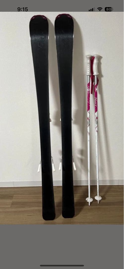 スキー板　KAZAMA 140cm ストック　HART 110cm位